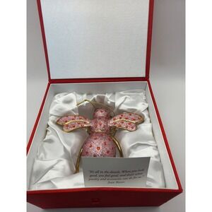 Joan Rivers XXV 2017 Anniversary Pink Glitter Bee Glass Ornament with Box